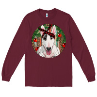 Christmas Bull Terrier Long Sleeve Tee | Teevron