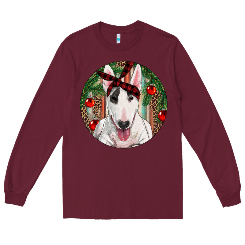 Christmas Bull Terrier Long Sleeve Tee by RanaPortraitStore | Teevron