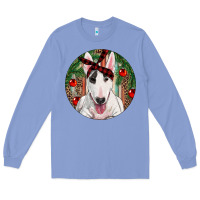 Colony Blue Christmas Bull Terrier Long Sleeve Tee - RanaPortraitStore