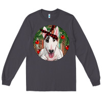 Smoke Christmas Bull Terrier Long Sleeve Tee - RanaPortraitStore