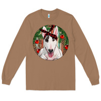 Toasted Coconut Christmas Bull Terrier Long Sleeve Tee - RanaPortraitStore