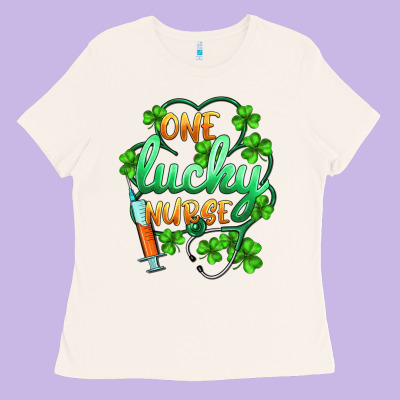 St.patricks One Lucky Nurse Ladies Tee Designed By Barkaloodesign