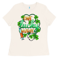 Bone st.patricks one lucky nurse Ladies Tee - BarkalooDesign