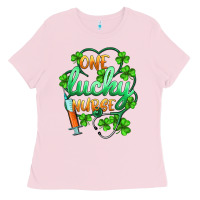 Bubblegum Pink st.patricks one lucky nurse Ladies Tee - BarkalooDesign