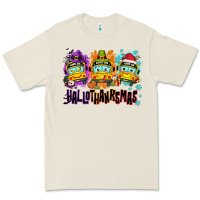 Bone Happy Hallothanksmas school bus Premium Tee - NancyCooperArtShop