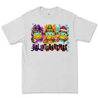 Dove Grey Happy Hallothanksmas school bus Premium Tee - NancyCooperArtShop