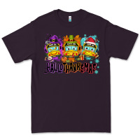 Plum Happy Hallothanksmas school bus Premium Tee - NancyCooperArtShop
