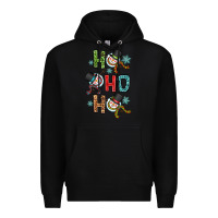 Black ho ho ho Premium Hoodie - OliviaCreatesArt