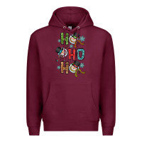 Burgundy ho ho ho Premium Hoodie - OliviaCreatesArt