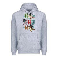 Heather Grey ho ho ho Premium Hoodie - OliviaCreatesArt