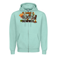 Seafoam flannels boots and bonfires Zipper Hoodie - CowGirlArtShop
