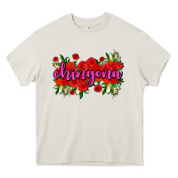 Cream Chingona with roses Heavy Core Tee - AdoDesignShop