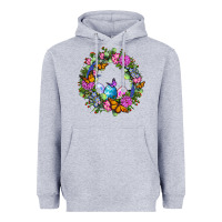 Heather Grey Easter Ocaliptus spring flowers Heavyweight Hoodie - OliviaCreatesArt