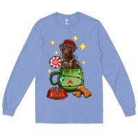 Colony Blue Christmas coffee cup with Labrador Long Sleeve Tee - RanaPortraitStore