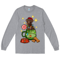 Heather Grey Christmas coffee cup with Labrador Long Sleeve Tee - RanaPortraitStore