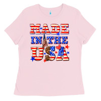 Bubblegum Pink made in the usa Ladies Tee - NancyCooperArtShop