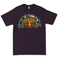 Plum turquoise cowhide sunflower headband highland cow Premium Tee - Jasminsmagicworld