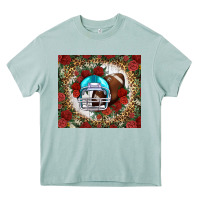 Arona american football helmet and leopard Heavy Core Tee - NancyCooperArtShop