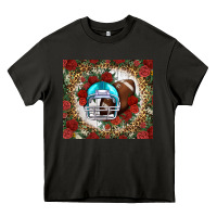 Asphalt american football helmet and leopard Heavy Core Tee - NancyCooperArtShop