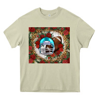 Mossy american football helmet and leopard Heavy Core Tee - NancyCooperArtShop