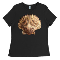 Black Japanese Scallop Shell Ladies Tee - LillyAllenDesigns