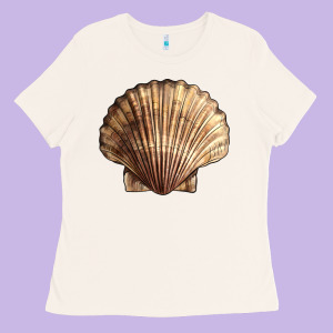 Japanese Scallop Shell Ladies Tee Designed By Lillyallendesigns