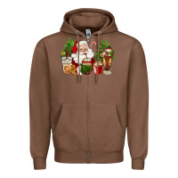 Chestnut santa coffee cups christmas Zipper Hoodie - CowGirlArtShop