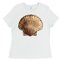 White Japanese Scallop Shell Ladies Tee - LillyAllenDesigns