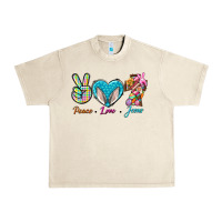 Sandshell Peace Love Easter Jesus Urban Heavy Tee - BundleAndBundleShop