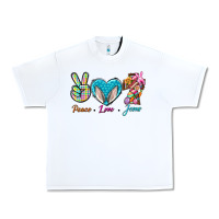 White Peace Love Easter Jesus Urban Heavy Tee - BundleAndBundleShop