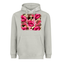 Moon Dust Valentine's Day pink plaid red glitter cowhide Heavyweight Hoodie - FaDigitalArtStudio