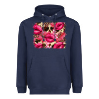 Navy Valentine's Day pink plaid red glitter cowhide Heavyweight Hoodie - FaDigitalArtStudio