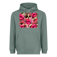 Sage Valentine's Day pink plaid red glitter cowhide Heavyweight Hoodie - FaDigitalArtStudio