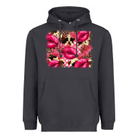 Smoke Valentine's Day pink plaid red glitter cowhide Heavyweight Hoodie - FaDigitalArtStudio