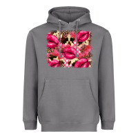 Storm Valentine's Day pink plaid red glitter cowhide Heavyweight Hoodie - FaDigitalArtStudio