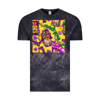 Cloud Black Mardi gras gnomies seamless pattern Vintage Tee - BundleAndBundleShop