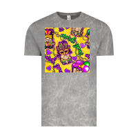 Cloud Rock Mardi gras gnomies seamless pattern Vintage Tee - BundleAndBundleShop