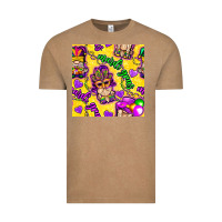 Vintage Coffee Mardi gras gnomies seamless pattern Vintage Tee - BundleAndBundleShop