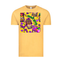 Vintage Mustard Mardi gras gnomies seamless pattern Vintage Tee - BundleAndBundleShop