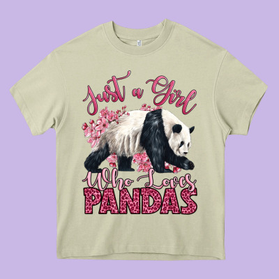 Just A Girl Who Loves Pandas Heavy Core Tee Designed By Lillyallendesigns