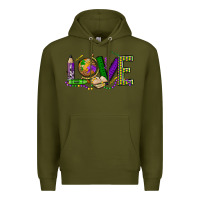 Army Green love teacher mardi gras Premium Hoodie - OliviaCreatesArt