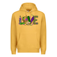 Mustard love teacher mardi gras Premium Hoodie - OliviaCreatesArt