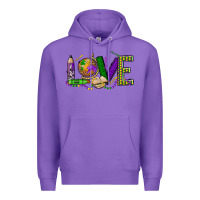 Purple love teacher mardi gras Premium Hoodie - OliviaCreatesArt