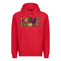 Red love teacher mardi gras Premium Hoodie - OliviaCreatesArt