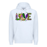 White love teacher mardi gras Premium Hoodie - OliviaCreatesArt