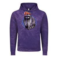Cloud Purple Classy But A Little Thrashy Racoon With Flowers Vintage Hoodie - Jasminsmagicworld