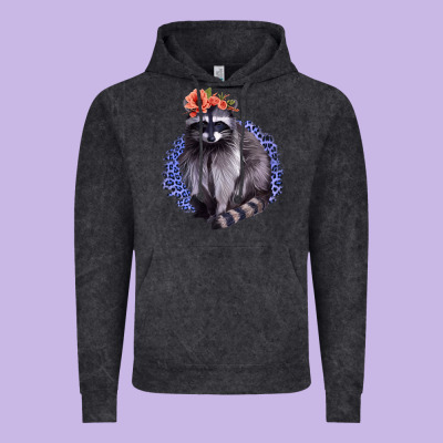 Classy But A Little Thrashy Racoon With Flowers Vintage Hoodie Designed By Jasminsmagicworld