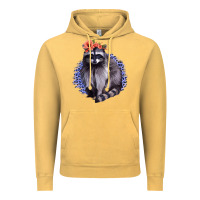 Vintage Mustard Classy But A Little Thrashy Racoon With Flowers Vintage Hoodie - Jasminsmagicworld