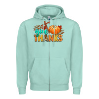 Seafoam give thanks Zipper Hoodie - CowGirlArtShop