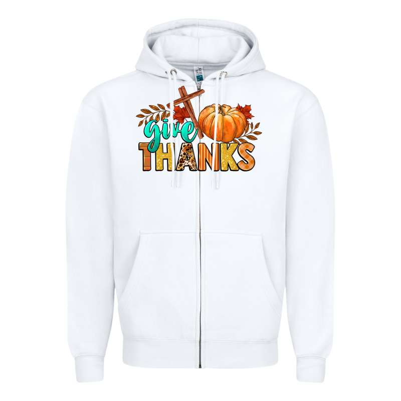 Give Thanks Zipper Hoodie by CowGirlArtShop | Teevron